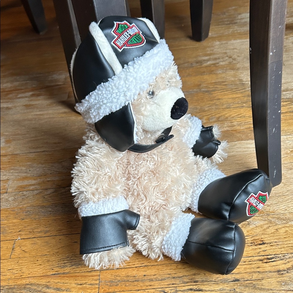 Harley-Davidson Plush Bear with Black and Cream Details - Picture 6 of 9